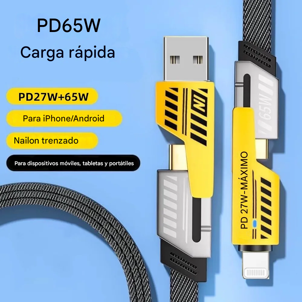 🚀 Cable 4 en 1 Flat Wire ⚡