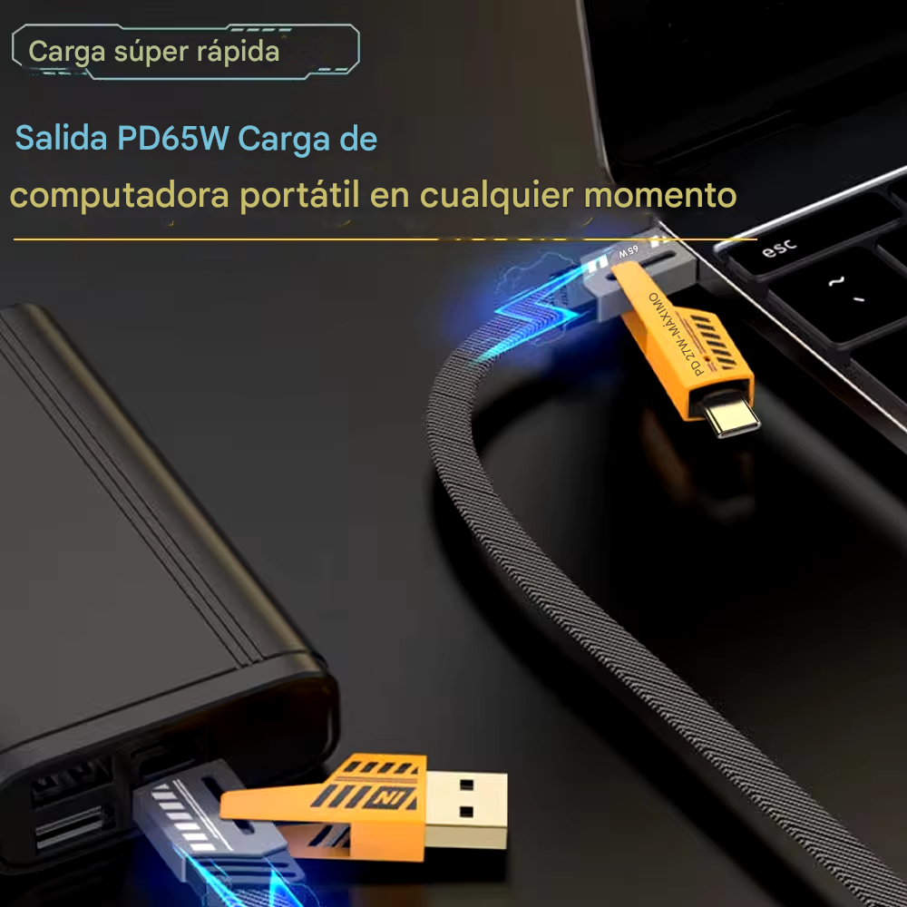 🚀 Cable 4 en 1 Flat Wire ⚡